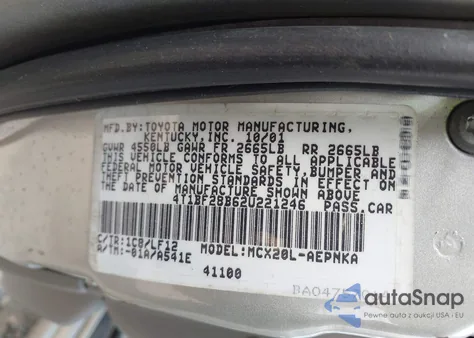 2002 Toyota Avalon Xl/Xls from USA, damaged, VIN 4T1BF28B62U221246